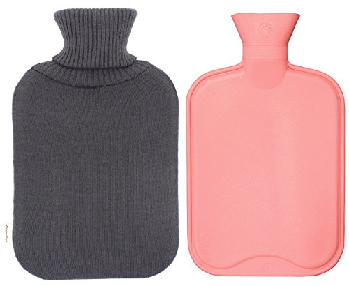 Premium-Classic-Rubber-Hot-Water-Bottle-and-Star-Print-Knit-Cover-2L-1L-Dark-Gray-Light-Gray
