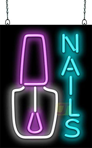 Nails w/Nail Polish Neon Sign