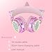 KORABA Kids Wireless Headphones for Girls Children Teens, LED Light Up Bluetooth Unicorn Headphones with Microphone for School/Xmas/Online Study/Unicorn Gifts (Pink Wireless)