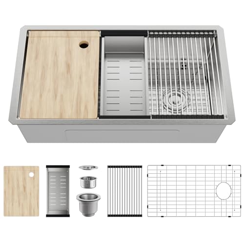 MAYESAR 33 Inch Deep Undermount Sink