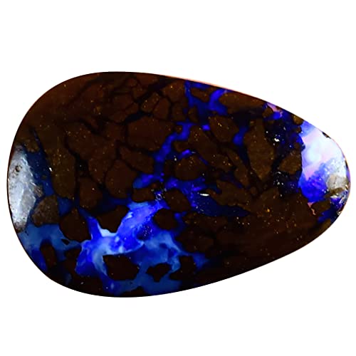 Opale Boulder 4.66 ct poire cabochon, la pierre précieuse idéale pour un cadeau