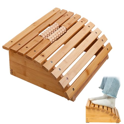 FußStüTze Schreibtisch, Ergonomische FußStüTze mit Massagefunktion, NatüRlichem Bambus Robustes, Langlebiges, FöRdert Eine Gesunde Sitzhaltung, Lindert Stress und Schmerzen, Ideal für BüRod, Zuhause., 17.54 €