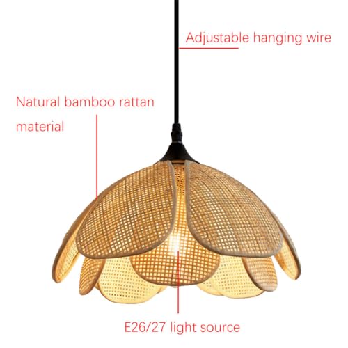 Suspension artisanale en rotin et bambou style rustique chic - 7