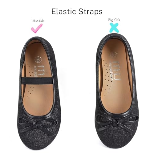 MUSSHOE Girls Dress Shoes Mary Jane Shoes for Girls Glitter Ballet Flats with Bow for Party, Wedding, Performance, Prom (Toddler/Little Kids/Big Kids)2