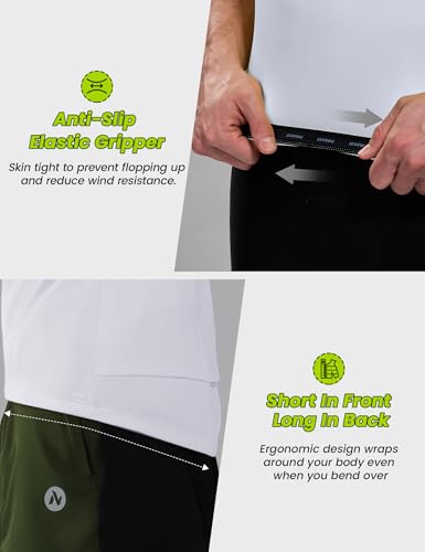 Nepest Bike Shirts for Men Cycling Shirts Dry Fit Short Sleeve Jersey Cycle Riding Tops with 4 Rear Pockets Biker Breathable Stretchy Biking Clothing White XXXL