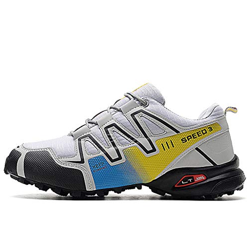 Logobeing Zapatillas de Senderismo Hombre Aire Libre y Deporte Zapatillas de Malla Transpirables Zapatillas de Trabajo Ultraligeras y Antideslizantes Trainers (39, Gris)