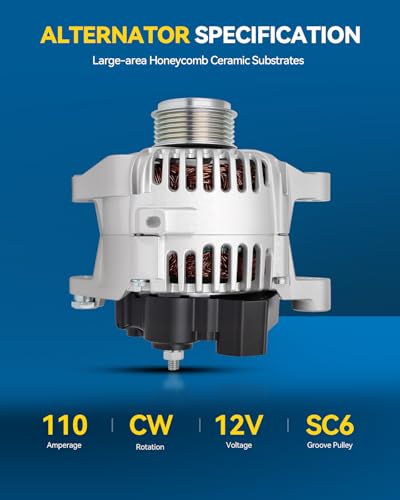 Image of PHILTOP New 11189N Alternator Compatible with Hyundai Sonata 2006-2010 2.4L | 110Amp Alternator for Hyundai Sonata 2006-2010 2.4L, Kia Forte 2010-2013 2.4L /2.0L,Optima 2006-2010 2.4L,Rondo 2007-2010 2.4L