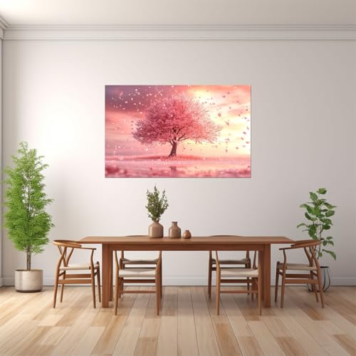 Tableau cerisier fleurs éparpillées pour illuminer un salon - 2