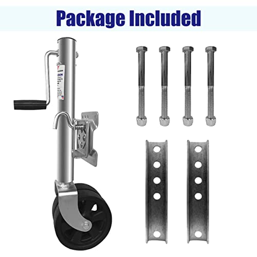 Swivel Trailer Jack, 1500 Lbs Capacity Dual 6 Inch Wheel,10.5" Lift, 25 To 35" Length Lift Heavy Duty Boat Trailer Jack For Swing-Back Boat, Rv Utility #TOP6