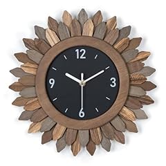 Honiway Wall Clock Battery Operated 12 in Rustic Wood Boho Sunburst Decorative Wall Clock Silent photo Honiway Wall Clock Battery Operated 12 in Rustic Wood Boho Sunburst Decorative Wall Clock Silent
