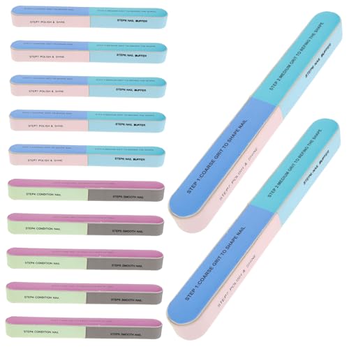 Mikinona 20 Piezas Bloque Pulidor Uñas Caras Brillo Multifunción para Manicura Natural y Acrílica de Limas y Pulidores Compactos para Cuidado de Uñas Casa y Viaje