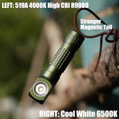 Image of Manker E02 III Everyday-Carry Flashlight, USB-C Rechargeable Flashlight, Pocket EDC Flashlight with Magnetic Tail, Reversible Clip (560 Lumens 6500K Cool White, Orange)