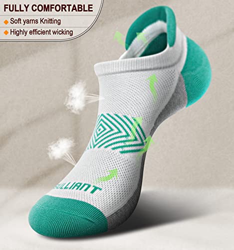 Image of BULLIANT Socks For Women 6Pairs-Womens Athletic Ankle Socks No Show Cushioned for Walking Running-Compression Arch Support