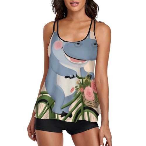 Women's Two Piece Swimsuit Monokini Backless V Neck Swimdress Cheeky Beachwear