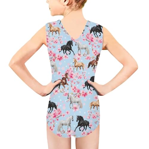 Image of Swimsuits for Girls 3-14 Summer Kids Bathing Suits Gymnastics Leotards One Piece Swimwear