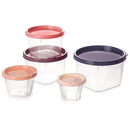 Conjunto de Potes Redondos com 5 Unidades Plasútil Multicor