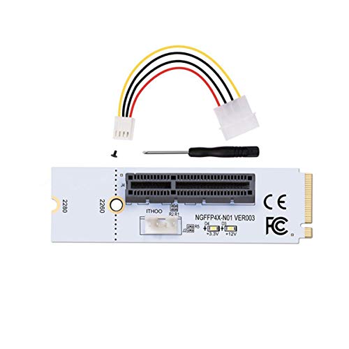 M.2キーM NGFF-PCI-E 4Xアダプターカード NGFF M.2キーM-PCI Express 4Xライザー カード アダプター LED電圧表示付き Miner Mining対応 MキーM.2ポートからPCI Expressアダプターコンバーター