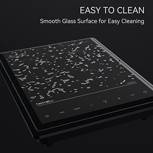 Hermitlux Portable Induction Cooktop, 1800W Fast Heating Induction Burner With Sensor Touch & Child Lock, 9 Power Levels Hot Plate For Cast Iron, Stainless Steel Cookware #TOP7