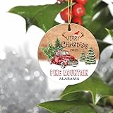 Christmas Tree Ornaments 2025 - Pine Mountain Alabama Ornament Hometown Custom City State - Keepsake Gift Ideas Pine Mountain AL Ornament 3' for Friend and Housewarming