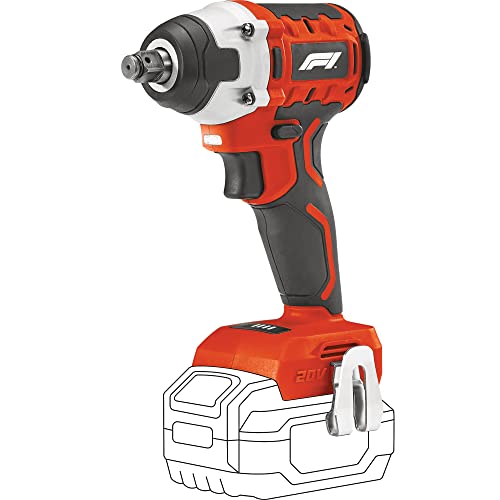 Formula 1 Akku Schlagschrauber 20V mit 300Nm Drehmoment, 12,7 mm (1/2 Zoll) Vierkantschlüssel, 2.800 U/min, im Aufbewahrungskoffer, Rot