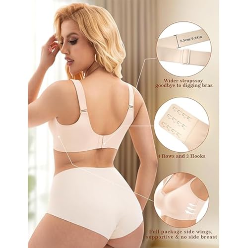 Wireless Bras Supportive Bra, V Mesh Comfort Bralette Seamless with Light Lift Supportive2
