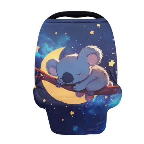 Image of Youngerbaby Koala Galaxy Nursing Cover Breastfeeding Soft Infant Carseat Canopy Stretchy Breathable Cover for Stroller High Chair Shopping Cart Canopies