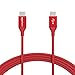 AmazonBasics Double Braided Nylon USB Type-C to Type-C 2.0 Charger Cable | 10 feet, Red