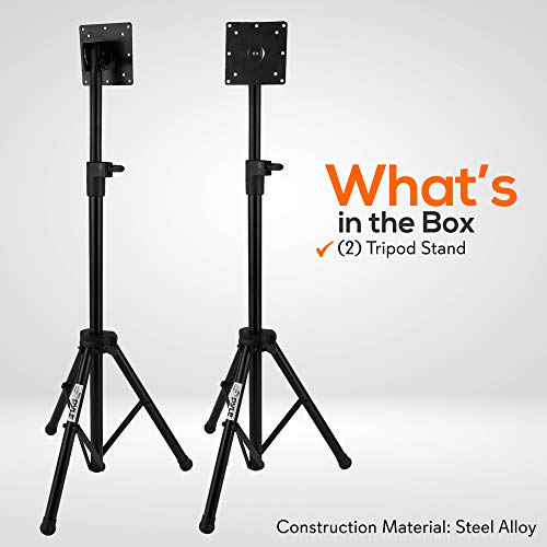Pyle Led Tv Tripod Stand - 2 Pcs Portable Tv Stand, Foldable Tv Stand Mount, Fits Lcd Flat Panel Screen Tv Up To 32" W/Adjustable Tilt & Height, 22Lbs Weight Capacity, Vesa 75, 100 - Ptvstndpt3215X2 #TOP5
