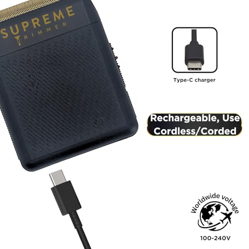 Supreme Trimmer Solo Single Foil Shaver for Pocket | 150 Min Runtime Cordless use, Powerful USB-C Mini Travel Razor for Professional & Home use | STF101