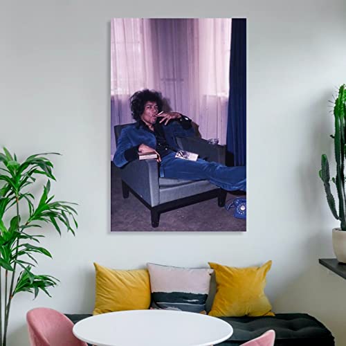 Flowerwine Jimi Singer Hendrix Poster Canvas Wall Art Room Decor Picture For Bedroom Office Bar And Dormitory 16X24Inch(40X60Cm) #TOP5