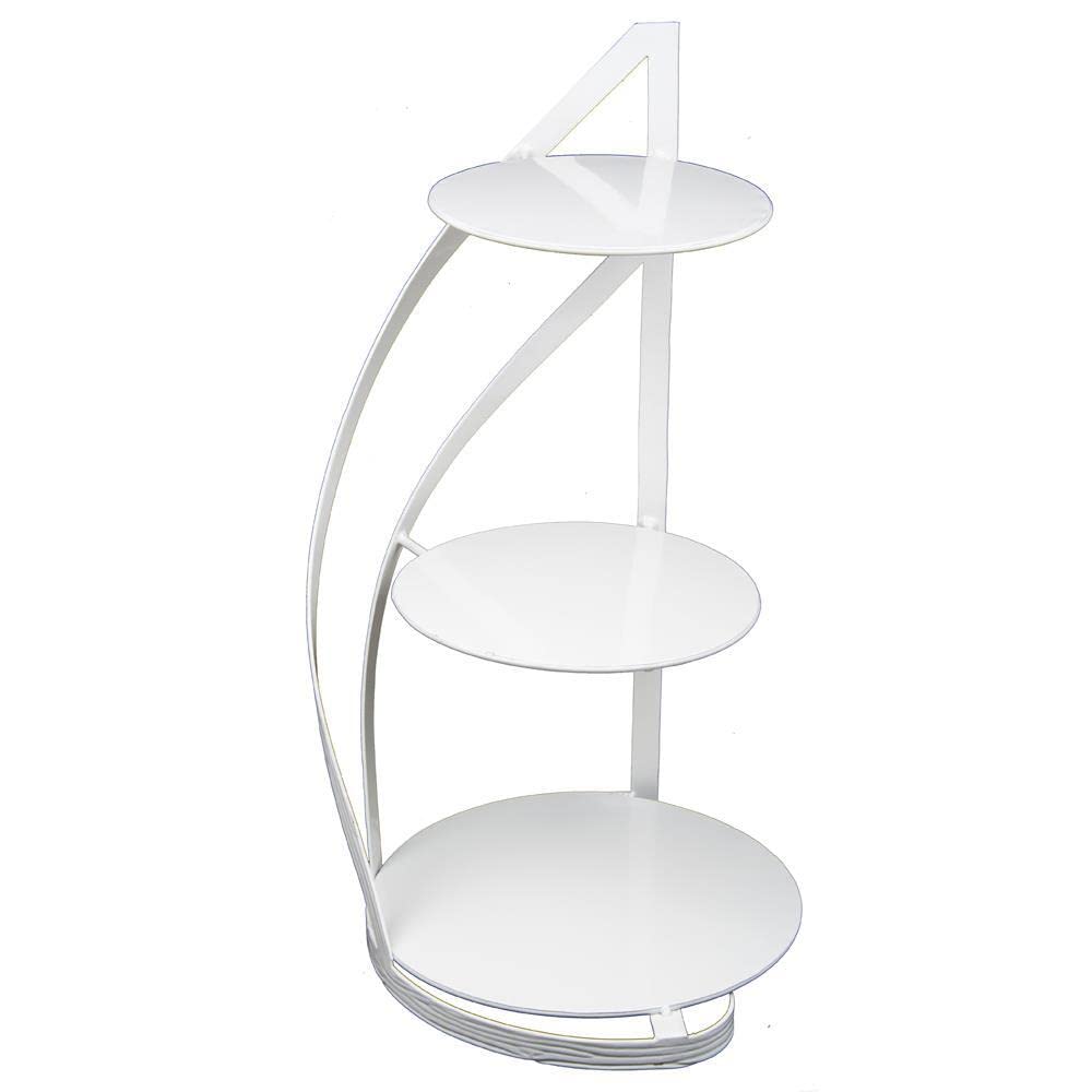 Alzata bianca a 3 ripiani, altezza 60 cm, per torte, cupcake e muffin, ideale per l'uso come elegante supporto per torte per matrimoni e torte