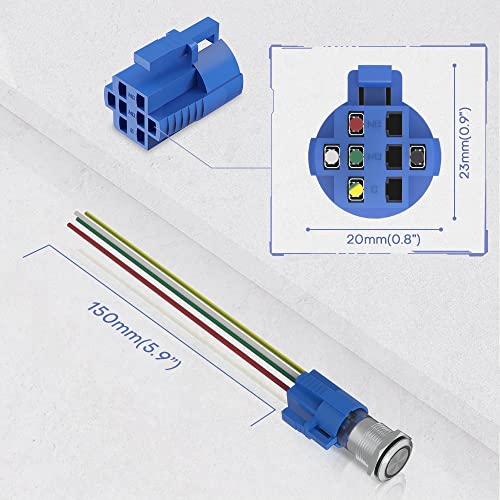 Werki Latching Push Button Switch 16Mm 12V Dc 1No1Nc Spdt On/Off Self-Locking Ip67 Waterproof Stainless Steel Switch For 5/8" Mounting Hole (Red Led Ring) #TOP4