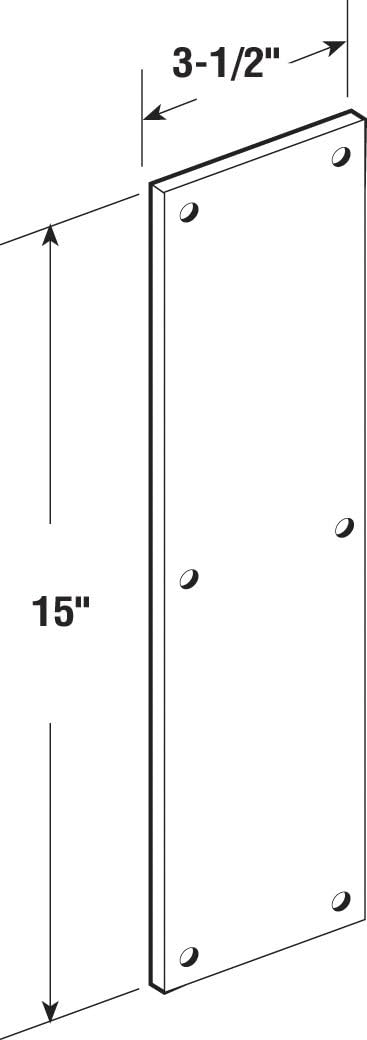 Prime-Line J 4718 Push Plate, 3-1/2 In. x 15 In., 628 Satin Aluminum (Single Pack)