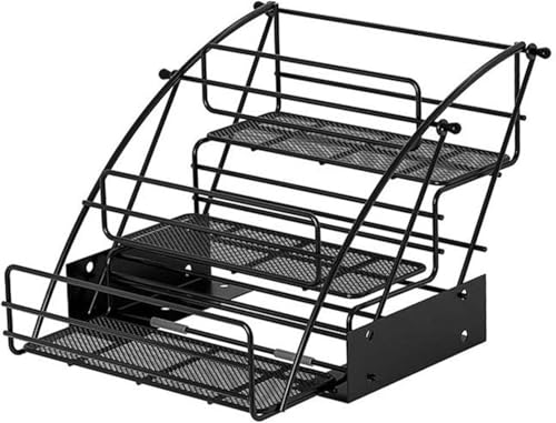 Estante de especias expandible de 3 niveles, estante de cocina multifuncional, diseño extraíble para un almacenamiento eficiente en armarios, solución de ahorro de espacio para la nización del hogar