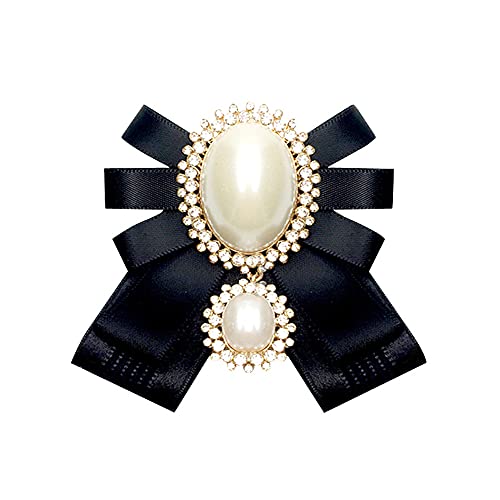 Elegtiskas Verstellbare, vorgebundene Fliege, Stoff, Schleife, Brosche, Anstecknadel, für Damen und Mädchen, Einheitsgröße, Polyester, Kein Edelstein Cover