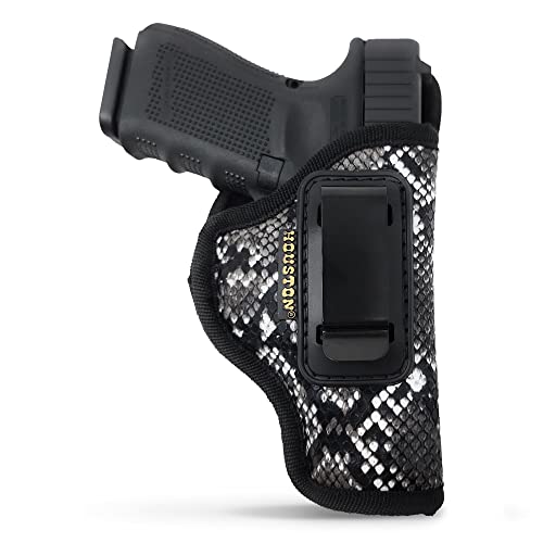 IWB Handgun Holster. ECO Leather Concealed Carry for Glock, Ruger, Springfield, Sig, S&W, Walther, Taurus, H&K, Beretta and More (Right). Gun Holster 9mm by Houston - Houston Gun Holsters