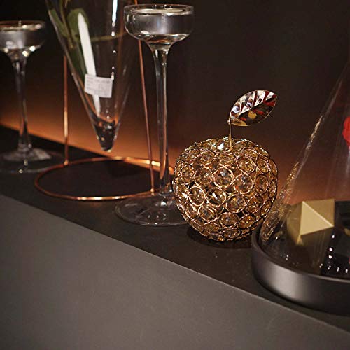 Crystal Apple Ornament, Gold Artificial Fruit Figurine, Nordic Handmade Wrought Iron Table Decoration Gift For Home Wedding Party Festival (Apple) #TOP5
