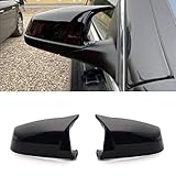 Fouedy Horn caps M style Black side wing mirror Cap Cover for BMW 5 6 7 serie F01 F02 F03 F04 F06 F07 F11 F12 F13 (Bright Black)