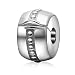 Clip Lock Charm Authentic 925 Sterling Silver Shiny Silver Clips Stoppers for 3mm European Charms Bracelet