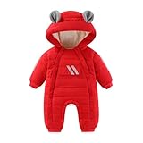 JiAmy Mono Invierno Bebé Niño Niña, Cremallera Bidireccional Ropa Bebé Invierno 9-12 meses