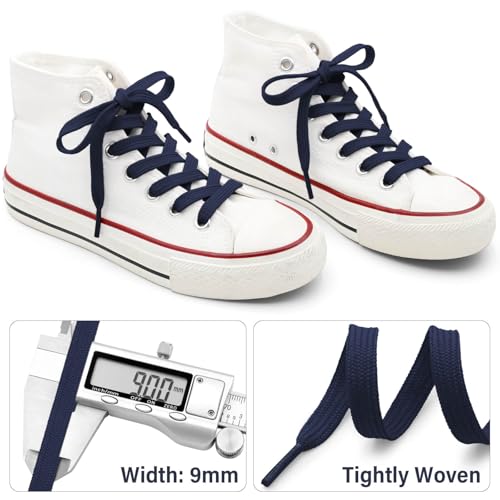 Image of DELELE Solid Flat Shoelaces Hollow Thick Athletic Shoe Laces Strings 2 Pair