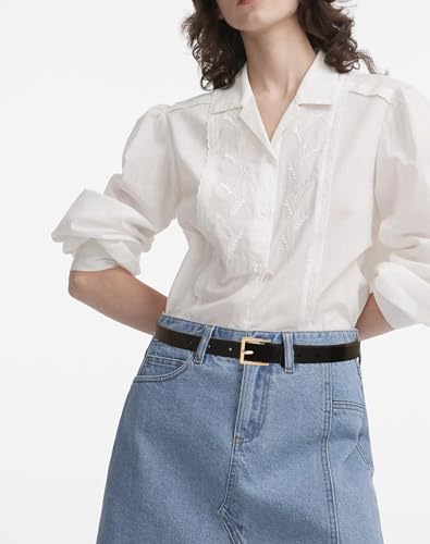 Set of 4 Women Skinny Belts Faux Leather Thin Waist Belt with Gold Buckle for Pants Jeans Dresses Ladies2