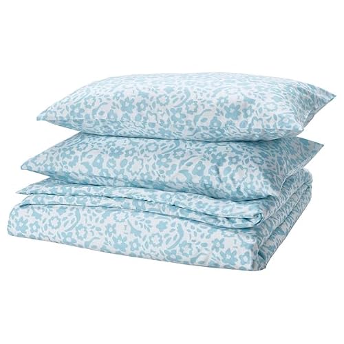 Ikea Cymbalblomma Duvet Cover And 2 Pillowcases, White/Blue