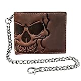XIXTUT RFID Blocking Leather Wallet for Men or Boys Card Holder Biker Chain Wallet Genuine Leather Card Holder Wallet with Chain Gift
