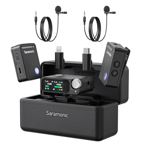 Image of Saramonic Ultra Wireless Lavalier Microphone, 32-Bit Float Recording, Timecode Sync, Noise Cancellation, IPX5 Water Resistance, 984' Range, 130dB SPL, for Cameras, Smartphones, Computers
