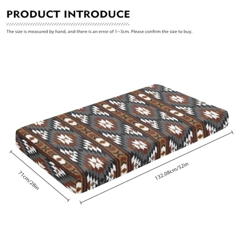 Image of Southwest Baby Crib Sheets for Boys Girls Aztec Themed Fitted Crib Sheet for Standard Crib and Toddler Mattress Brown Baby Mattress Sheets Toddler Bed Sheet 52x28x8 in