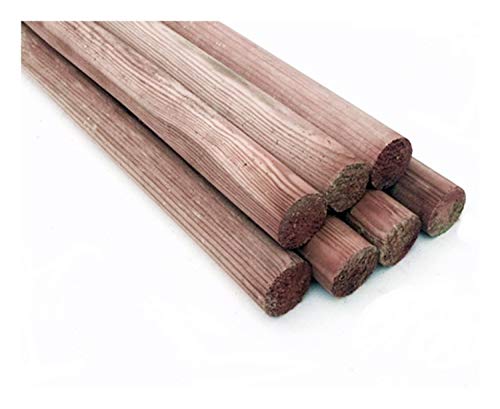 F&G Supplies 10 X ROUND WOODEN FENCE POSTS POLES OR TREE STAKES 1.65m (5ft) tall x 40mm diam.