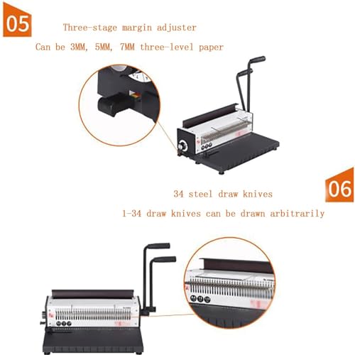 Rilegatrice per documenti in formato A4, perfora fino a 15 fogli, rilegatura fino a 130 fogli, ideale per libri cartacei e album fotografici