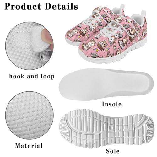 Cat Print Girls Boys Athletic Sneaker Casual Hiking Shoes Tennis Walking Strap Sneakers for Kids4