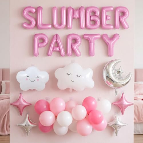 Pink Slumber Party Decorations Pajamas Sleepover Party Supplies for Girls